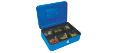 10032B2 Cassetta Portavalori Con Vassoio Portamonete Colore Blu