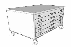 CASSETTIERA M200S A1 5 CASSETTI BASE RUOTE